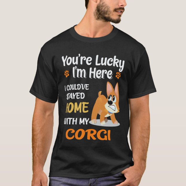 2 Du hast Glück Corgi T-Shirt (Vorderseite)