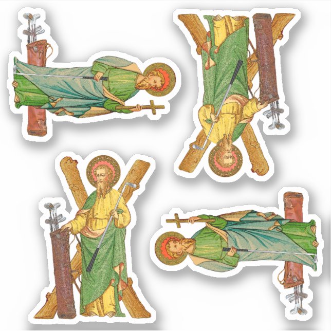 2 ea. - St. Andrew der Apostel / St. Jude Thaddeus Aufkleber (Vorderseite)