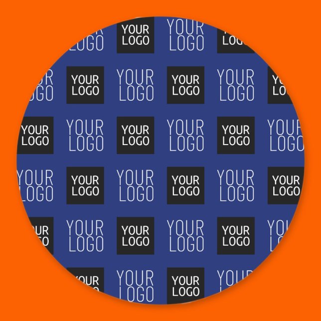 2 Einfaches mehrfaches Logo | Navy Blue Runder Aufkleber (Von Creator hochgeladen)