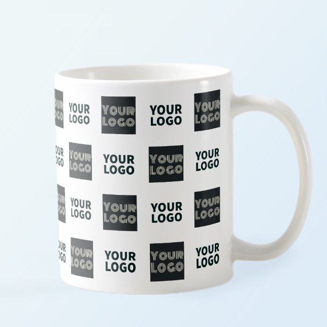 2 Einfaches mehrfaches Logo | weiß Kaffeetasse (Von Creator hochgeladen)