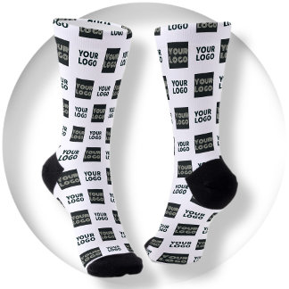 2 Einfaches mehrfaches Logo | Weiße Socken