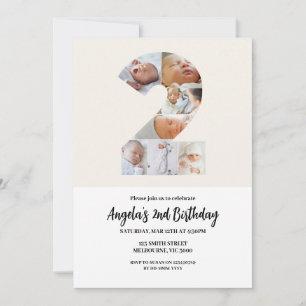 2. Einladung zum Geburtstag Minimalistisch - Numme