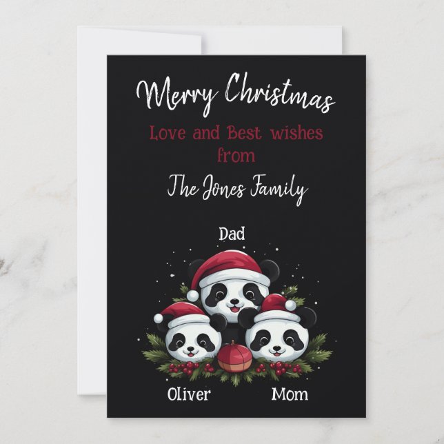 2 Eltern 1 Kind - Weihnachtsfamilie Feiertagskarte (Vorderseite)