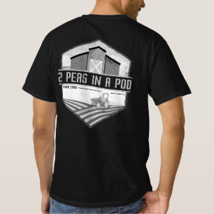 2 Erbsen in einem verschleierten Logo T-Shirt