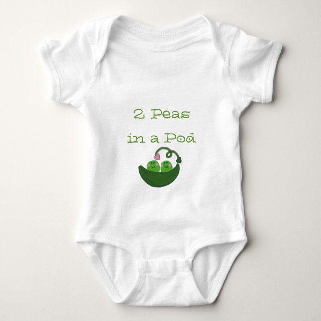 2 Erbsen in einer Hülse Baby Strampler (Vorderseite)