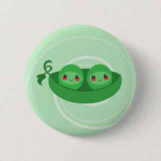 2 ERBSEN in einer SCHOTE - Knopf Button