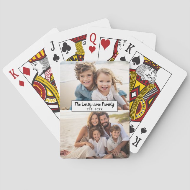 2 Familienname für FotoCollage - Horizontale Bilde Spielkarten (Rückseite)
