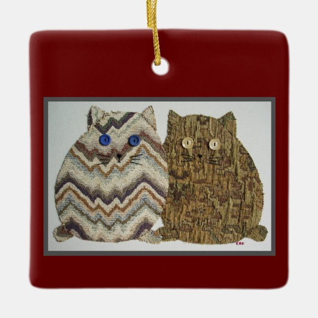 2 Fat Cats #1 Keramikornament (Vorderseite)