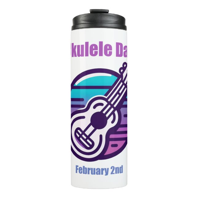 2. Februar - Ukulele Day Thermosbecher (Vorderseite)