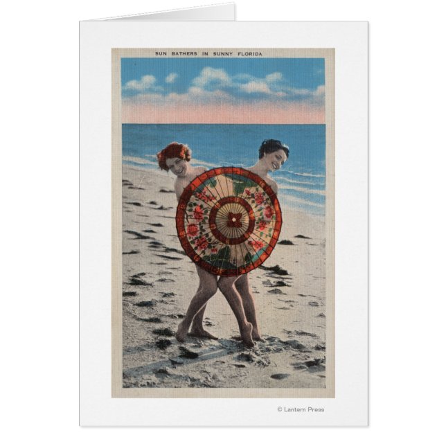 2 femmes bronzantes et parapluie asiatique, Florid (Devant)