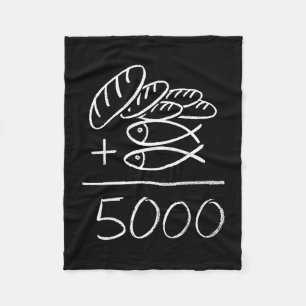 2 Fische 5 Brote Jesus speist die 5000 christlich Fleecedecke