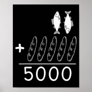 2 Fische 5 Brote Jesus speist die 5000 christlich Poster