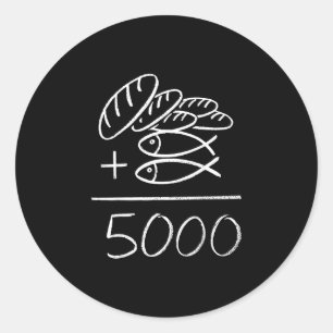 2 Fische 5 Brote Jesus speist die 5000 christlich Runder Aufkleber