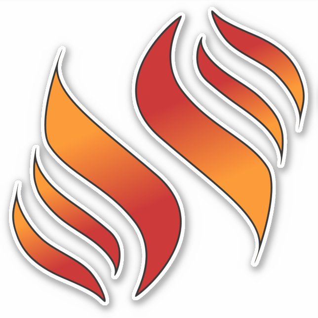 2 Flammenzungen (rechts) Aufkleber (Vorderseite)