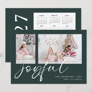 2 Foto 2027 Kalender Fröhliche Weihnachten Grün
