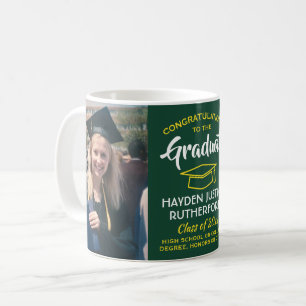 2 Foto Abschluss Glückwunsch Grün Gelb Kaffeetasse