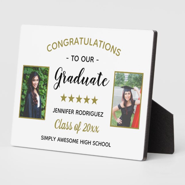 2 Foto Abschluss Herzlichen Glückwunsch Graduate C Fotoplatte (Seite)