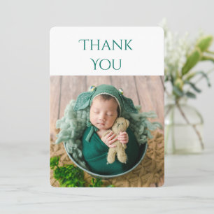 2 Foto Baby Green Dankeschön Card Dankeskarte