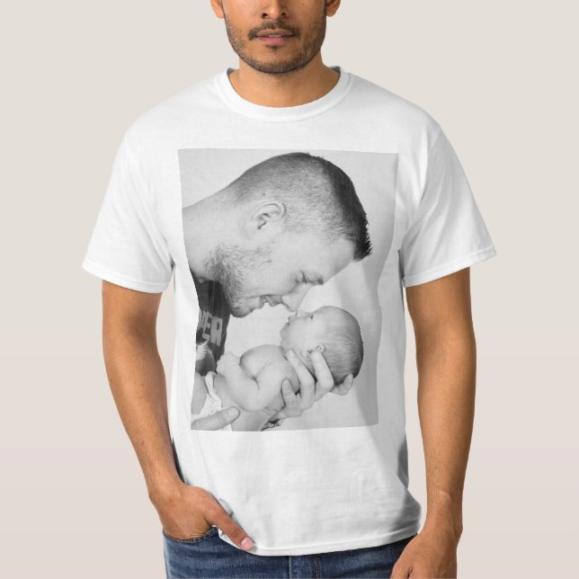 2 Foto Benutzerdefiniert Doppelseitig  T-Shirt (Vorderseite)