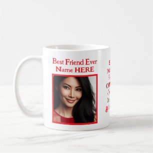 2-Foto Beste Freundin Rot, Motivierend Großfrauen Kaffeetasse