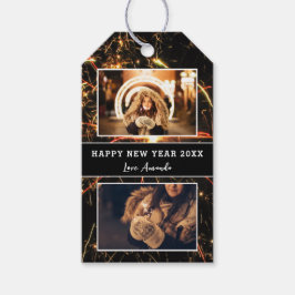 2 Foto Collage Feuerwerk Frohes Neues Jahr 2023 Geschenkanhänger