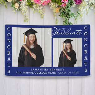 2 Foto Collage Glückwunschs Grad Klasse von 2023 B Banner