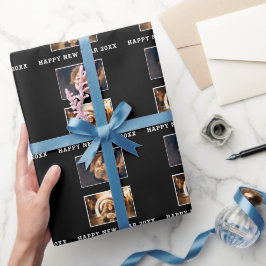 2 Foto Collage Schwarzes Glück Neues Jahr Geschenkpapier