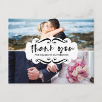 2 Foto Collage Stilvolle Hochzeit Dankeschön Karte