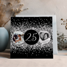 2 Foto Dann und jetzt Hochzeitstag Einladung