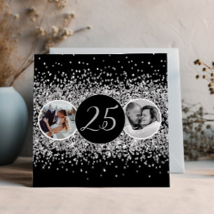 2 Foto Dann und jetzt Hochzeitstag Einladung