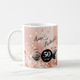 2 Foto Dann und jetzt JEDES JAHR Hochzeit Jubiläum Kaffeetasse