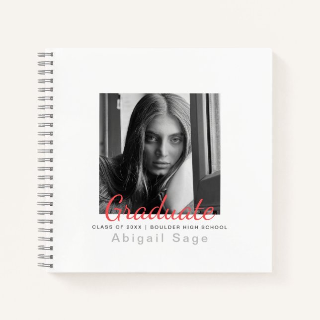 2 Foto Einfach Moderner Minimalistischer Abschluss Notizbuch (Vorderseite)