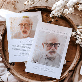 2-Foto Einfache Beerdigung der modernen Erinnerung Dankeskarte