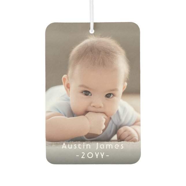2 Foto Einfache moderne White Text Overlay-Familie Autolufterfrischer (Vorderseite)