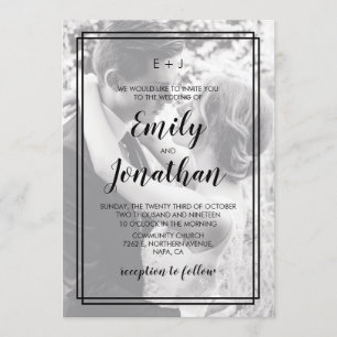 2 Foto Elegante geometrische Hochzeitskarte Einladung