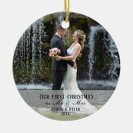 2 Foto Erste Weihnachten Verheiratet als Herr & Mr Keramik Ornament
