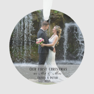 2 Foto Erste Weihnachten Verheiratet als Herr & Mr Ornament