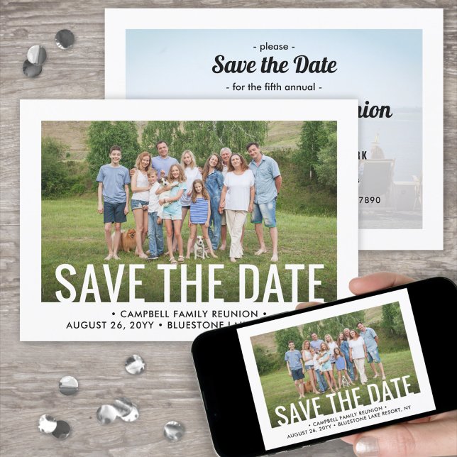 2 Foto Family Wiedersehen Party Ansammlung GRILLEN Save The Date (Von Creator hochgeladen)