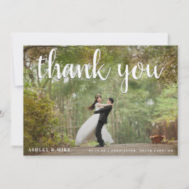 2 Foto Farbe + Schwarz & Weiß Hochzeit Vielen Dank Dankeskarte