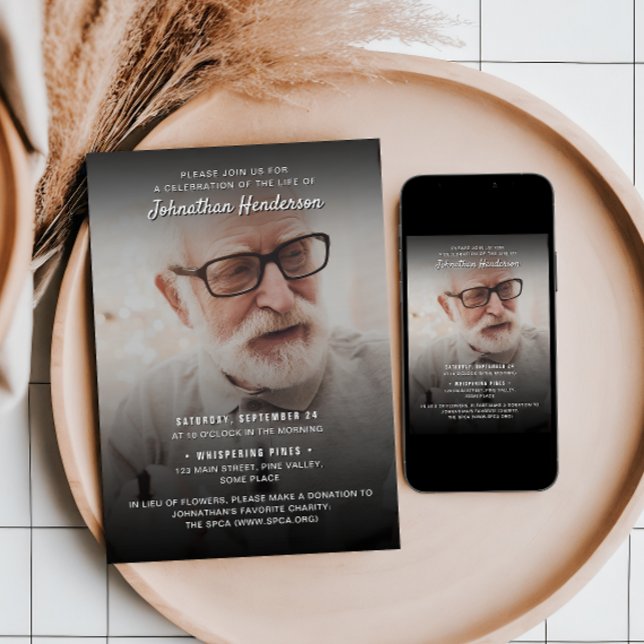 2-Foto-Feier zum Leben/Beerdigung/Gedenkfeier Einladung (Von Creator hochgeladen)