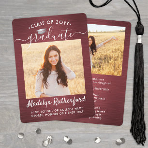 2 Foto geschwungene rote und weiße Schrift Abschlu Ankündigung