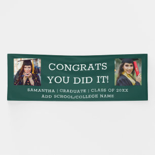 2 Foto Glückwunsch Graduate 2023 Abschluss Green Banner