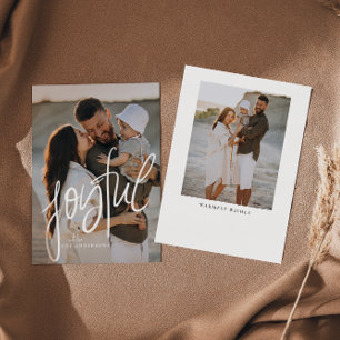 2 Foto Handgeschriebenes Skript Joyful Weihnachts- Feiertagskarte