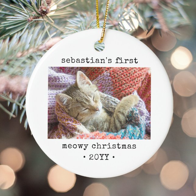2 Foto Kitten's 1. Meowy Weihnachten Jeder Text Ha Keramik Ornament (Von Creator hochgeladen)