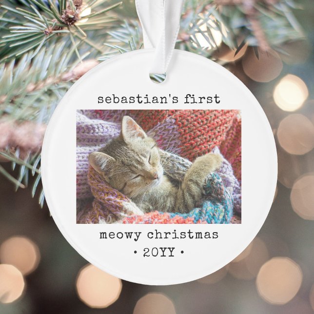 2 Foto Kitten's 1. Meowy Weihnachten Jeder Text Ha Ornament (Von Creator hochgeladen)