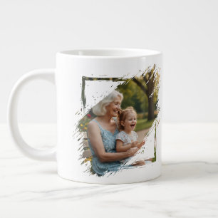 2 Foto Kritzelrahmen Vorlage Personalisiert Jumbo-Tasse
