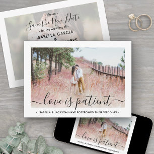 2 Foto Liebe ist geduldig Hochzeit verschoben Save The Date