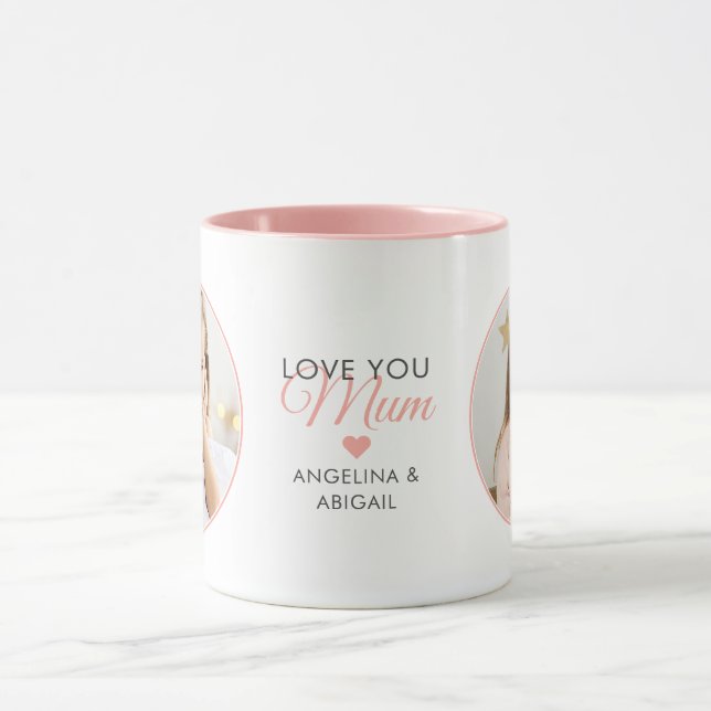 2-Foto-Liebe Sie Mama/Mama/Mama/andere Tasse (Zentrum)
