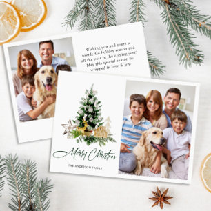 2 FOTO Minimalistischer Weihnachtsbaum Gruß Feiertagskarte