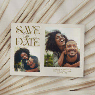 2 Foto Mystische Moderne Typografie Creme Save The Date